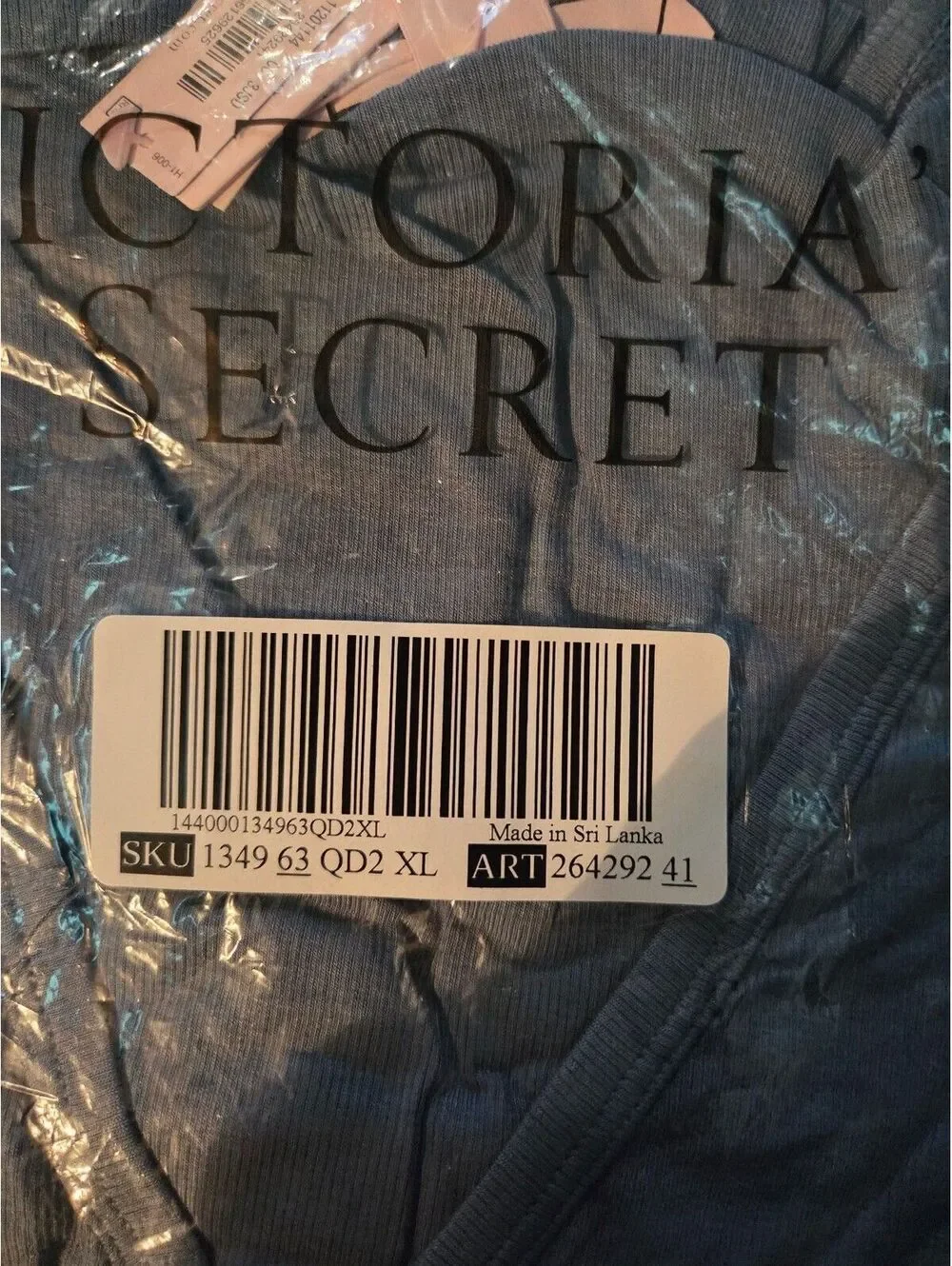 Victoria's Secret 2 Pc Pajama Set Women's XL Blue Ribbed Sleep Top & Shorts NWT